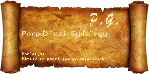 Porpáczi György névjegykártya