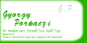 gyorgy porpaczi business card